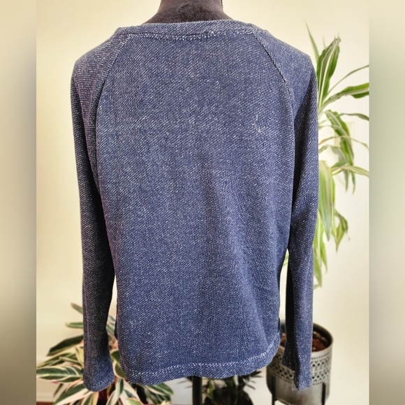 Old Navy terrycloth tribal sweater, small, Navy - Picture 3 of 5